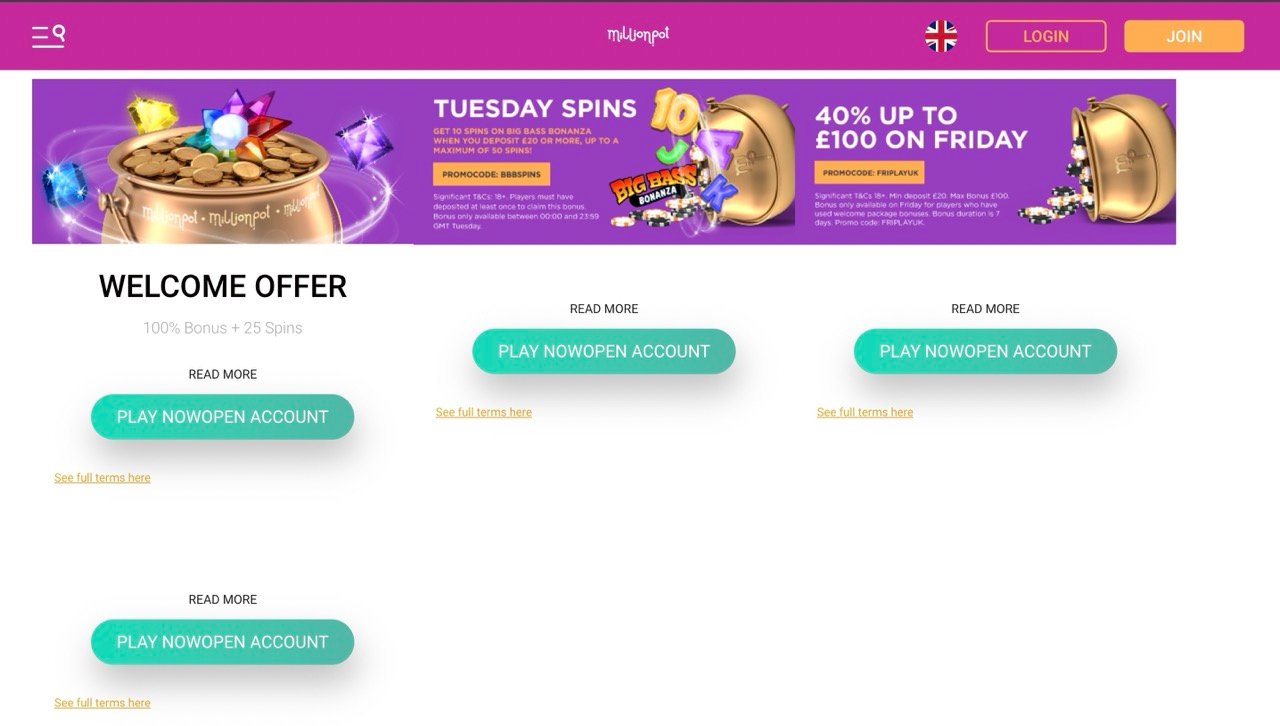 Millionpot Casino Promotion