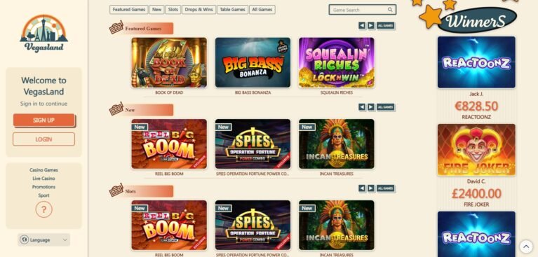 vegasland casino games