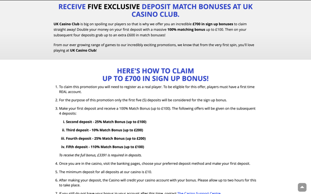 UK CASINO CLUB BONUS