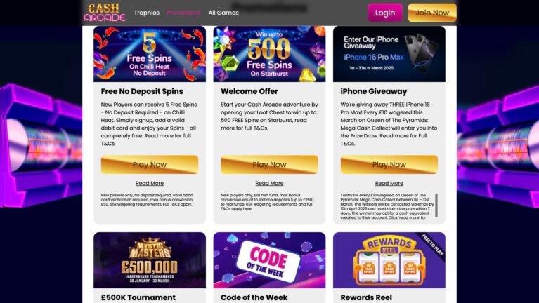 Cash Arcade Casino Promotion