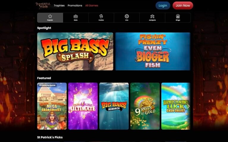 Immortal wins casino Games