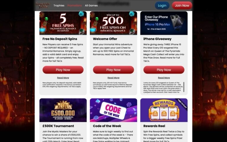 Immortal wins casino Promotion